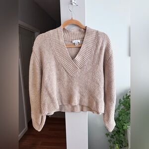 Topshop Beige V-Neck Sweater